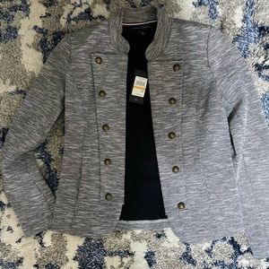 NWT Small Grey Soft Tommy Hilfiger Military Band Jacket
